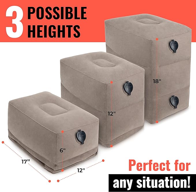 Adjustable Inflatable Footrest 2-Pack